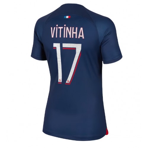 Fotballdrakt Dame Paris Saint-Germain Vitinha Ferreira #17 Hjemmedrakt 2023-24 Kortermet